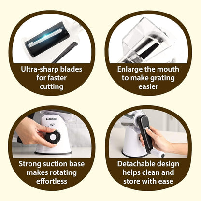 Rotary Vegetable Grater, Food Shredder Vegetable Grater for Kitchen, Dishwasher Safe Kitchen Grater and Vegetable Slicer for Cucumber, Zucchini, Carrot, Potato, Etc