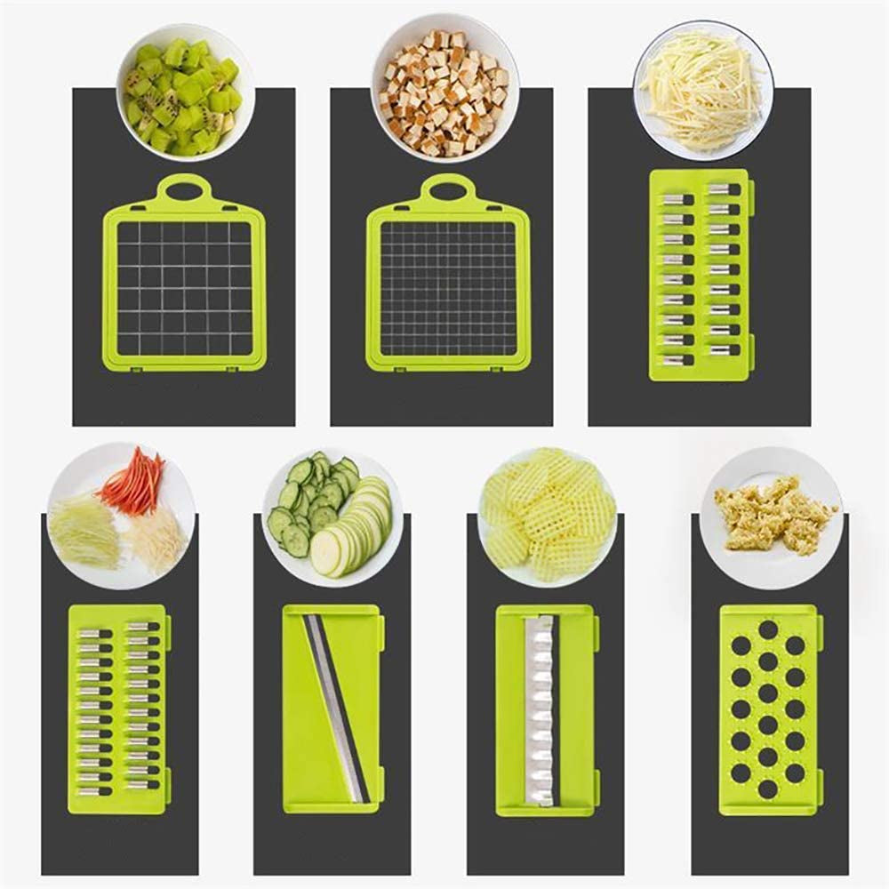 Vegetable Chopper Mandoline Slicer Cutter Chopper and Grater 12 in 1 Vegetable Slicer Cheese Slicer Onion Chopper Gray