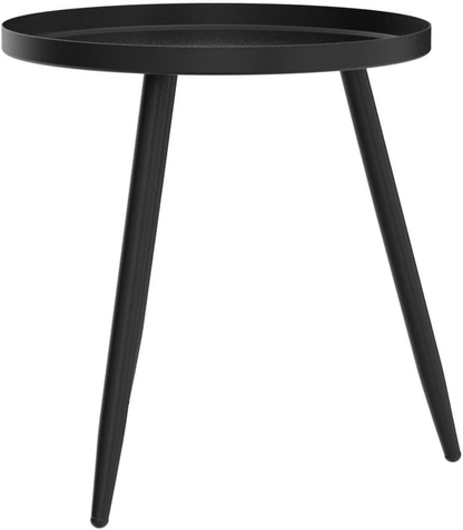 Small Side Table End Table Matte Black - Compact Nightstand for Bedroom & Living Room