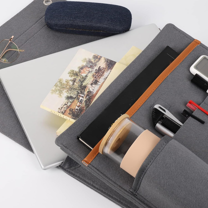 Bedside Caddy Organizer - Felt Storage Basket for Bed, Sofa & Magazine Holder