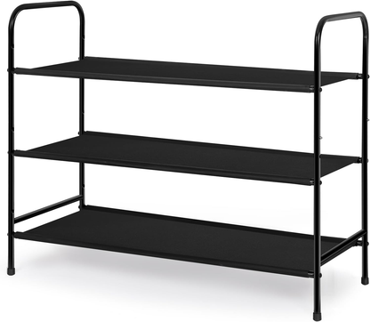 3-Tier Metal Shoe Rack Organizer - Free Standing Storage Shelf for Closet & Entryway