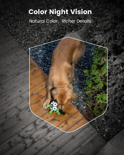 Security Cameras Wireless Outdoor, 2K Wifi Solar Camera for Home Surveillance, 360 View PTZ, Battery Powered, Color Night Vision, Motion Sensor