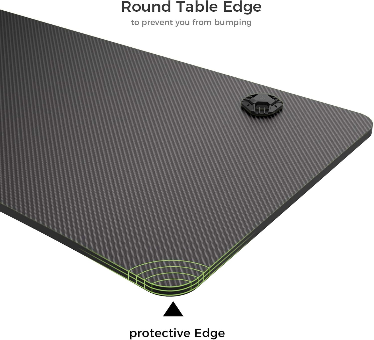 47" Gaming Desk with Full Mouse Pad Black - Ergonomic Computer Table Workstation