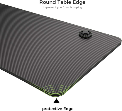 47" Gaming Desk with Full Mouse Pad Black - Ergonomic Computer Table Workstation