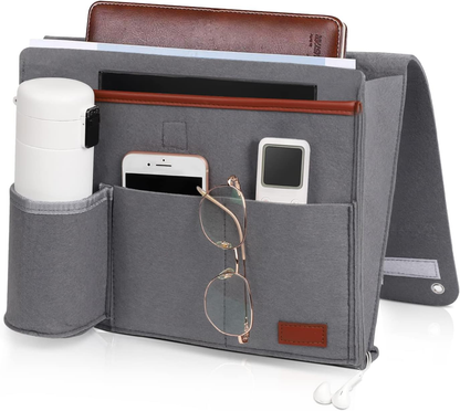 Bedside Caddy Organizer - Felt Storage Basket for Bed, Sofa & Magazine Holder