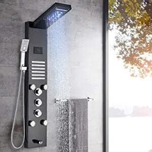 LED Shower Panel Tower System Stainless Steel - Multi-Function Spa Shower Column